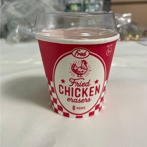 Fred Red and White Checkered Cup with Erasers